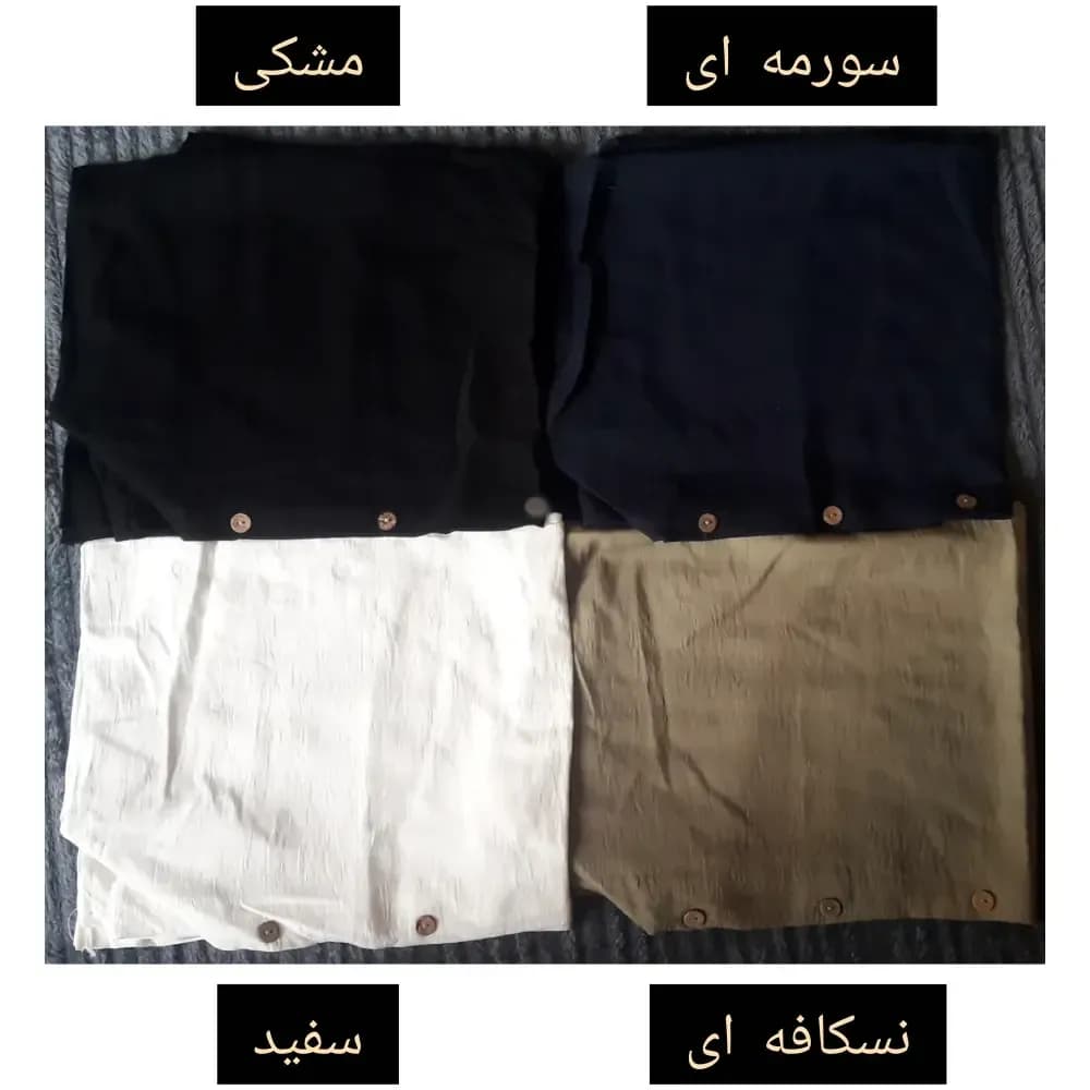 ست مانتو و شلوار بگ تابستانه پارچه بابوس وارداتی سایز بزرگ 40 تا 52 — تصویر ۵