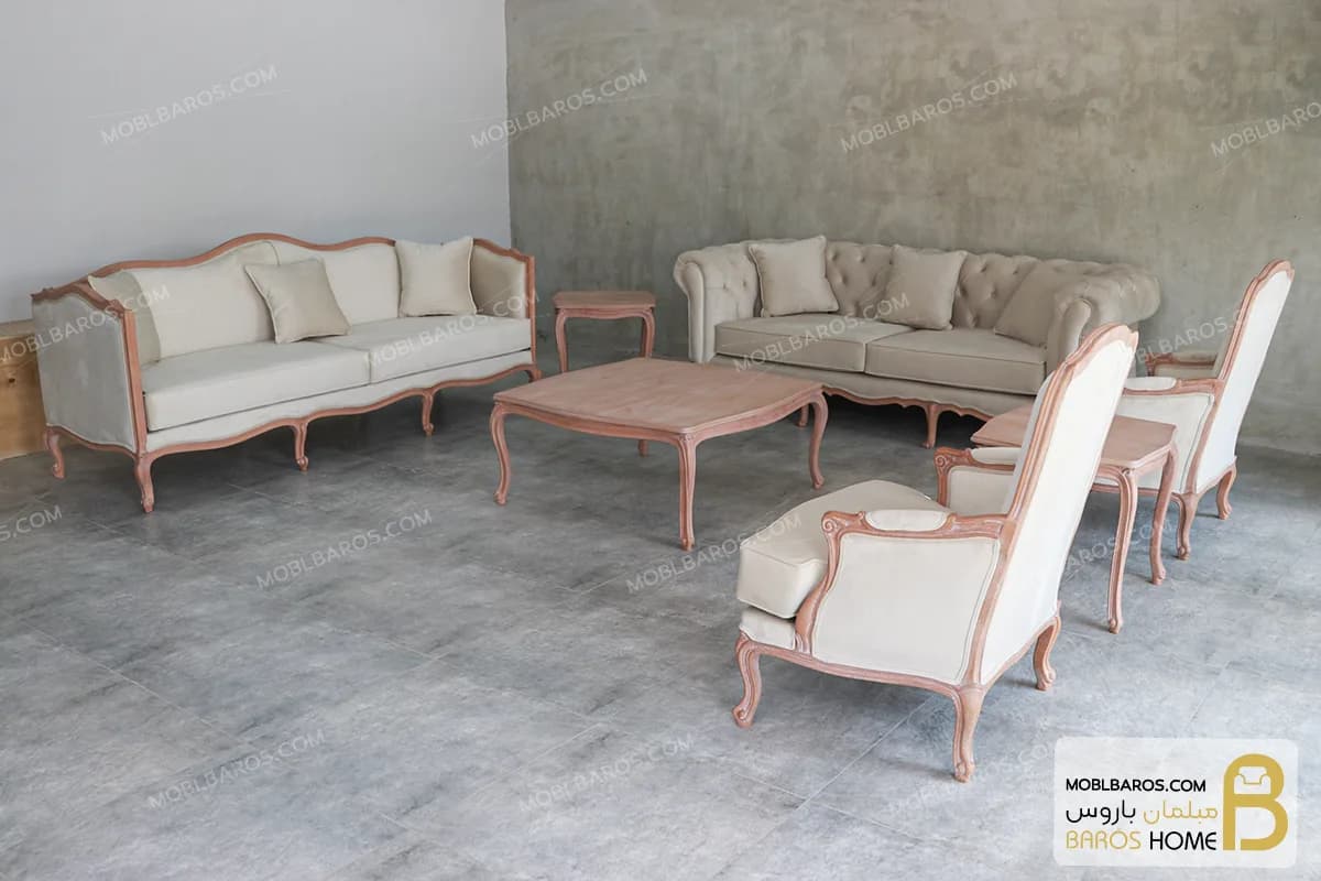 مبل کلاسیک گندم و کاناپه چستر جورجیا
