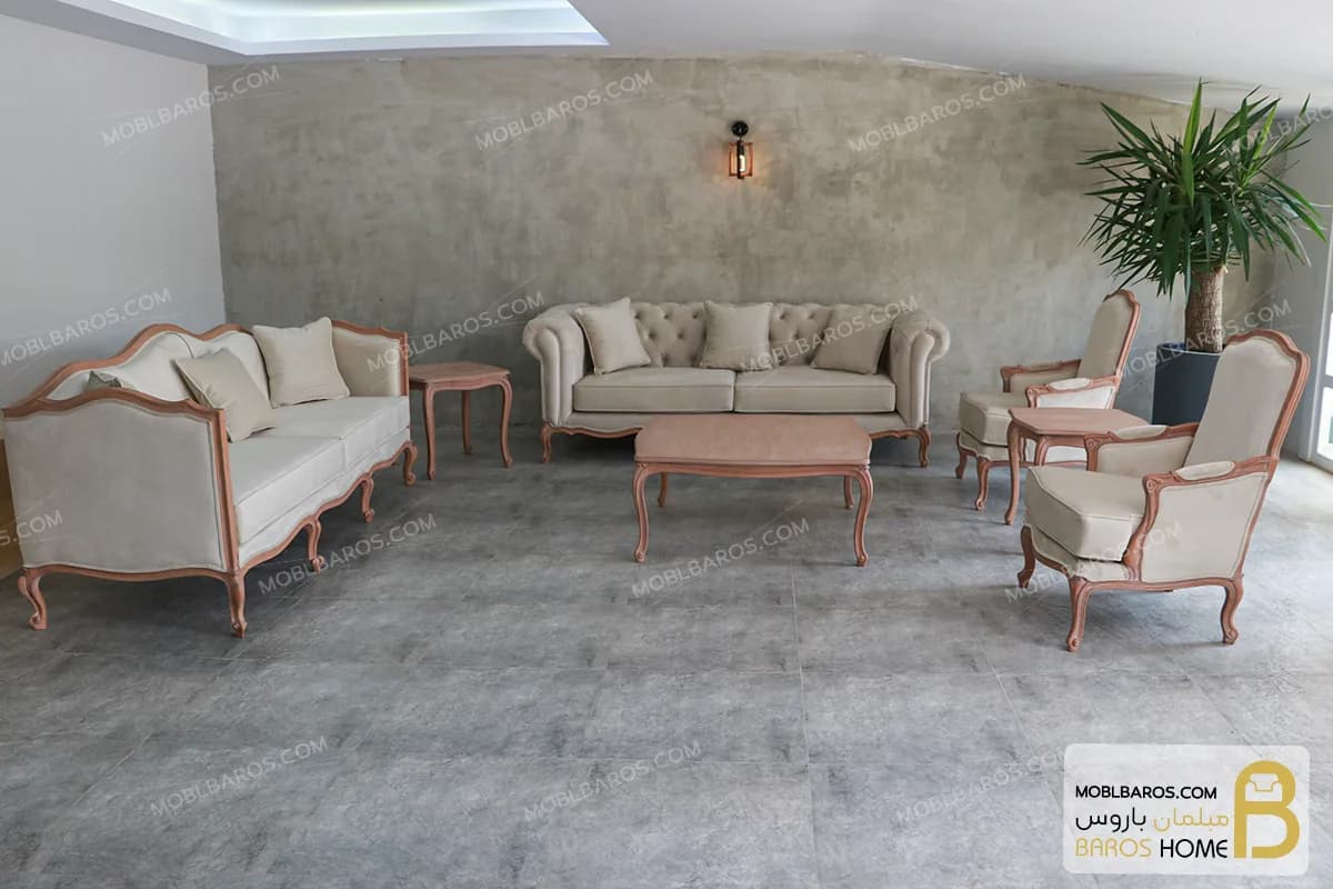 مبل کلاسیک گندم و کاناپه چستر جورجیا — تصویر ۲