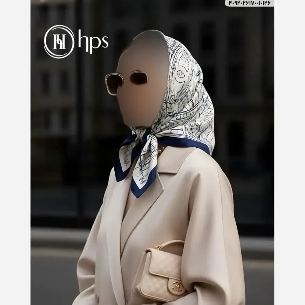 مینی اسکارف اسپرت ابریشم برند hps قواره 75 سانت ایستایی عالی — تصویر ۴