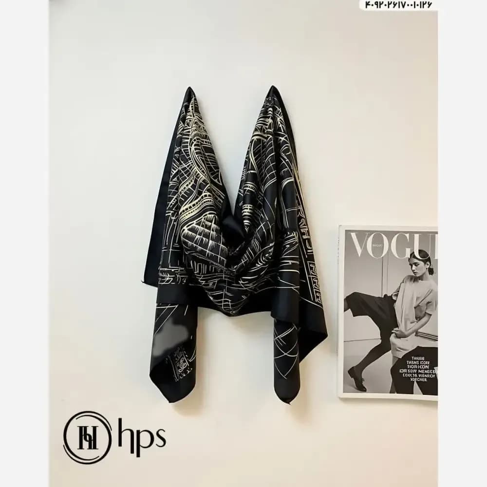 مینی اسکارف اسپرت ابریشم برند hps قواره 75 سانت ایستایی عالی — تصویر ۵