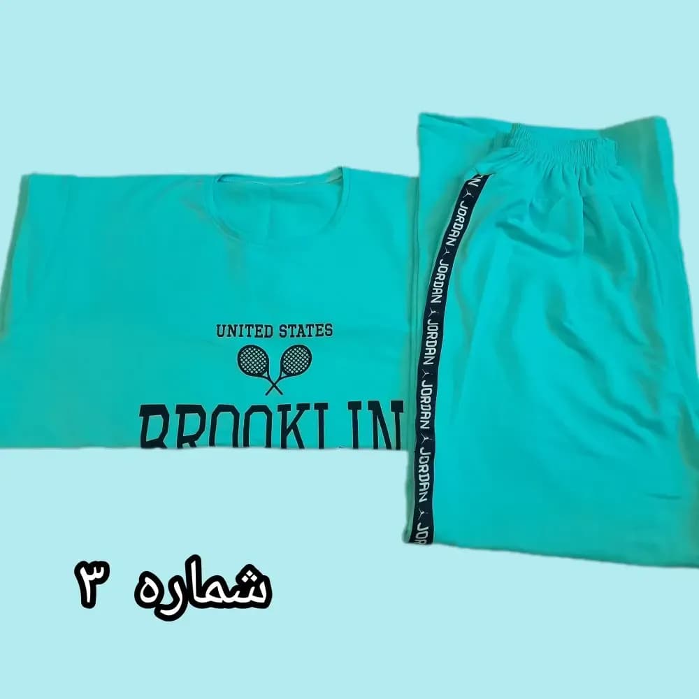 ست تیشرت و شلوار لش طرح تنیسی قواره دار سوپر پنبه — تصویر ۲