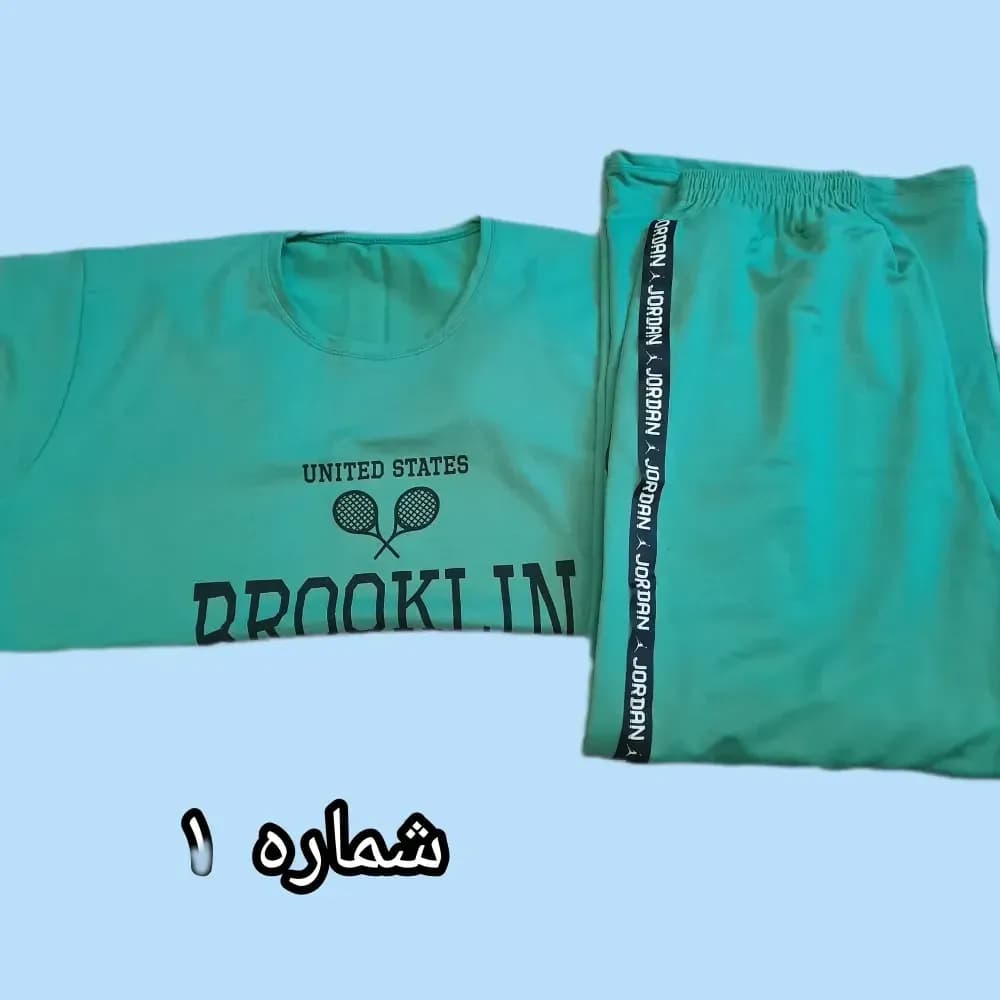 ست تیشرت و شلوار لش طرح تنیسی قواره دار سوپر پنبه — تصویر ۵