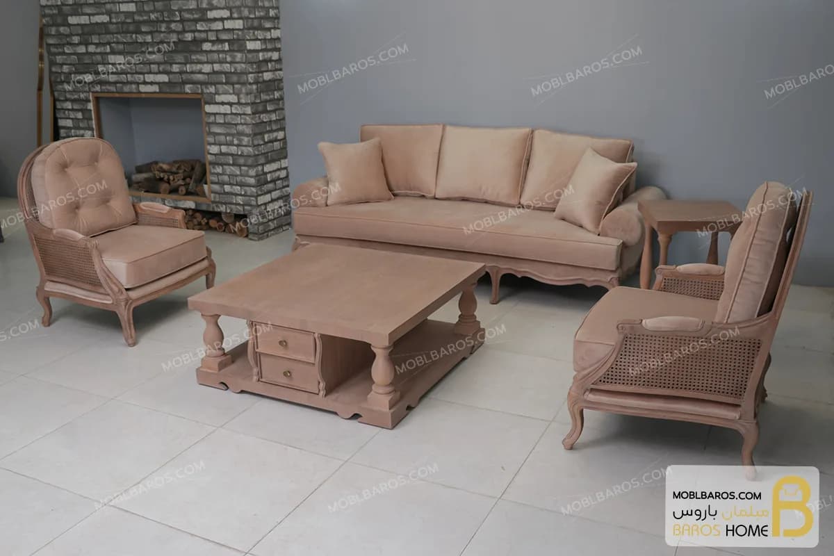 مبلمان کلاسیک ترکیب ژینو و مبل تک روما