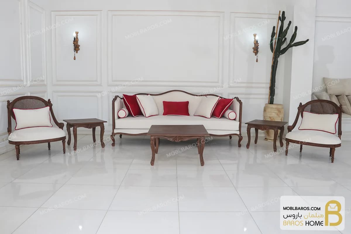 مبل کلاسیک چوبی گندم و کاجی