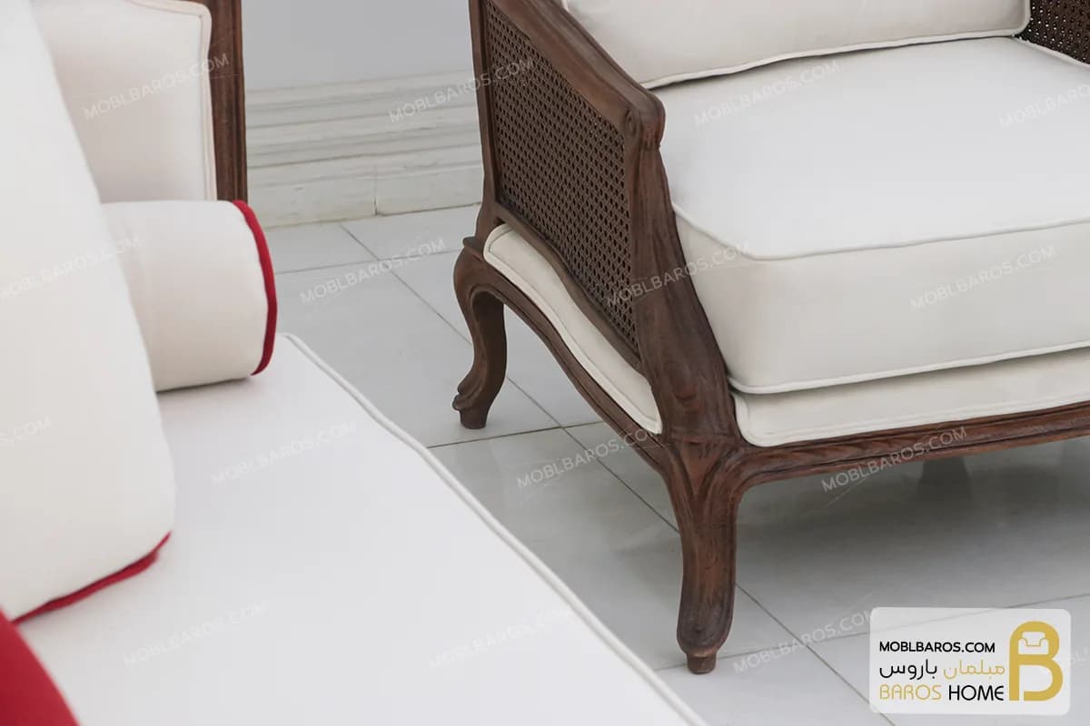 مبل کلاسیک چوبی گندم و کاجی — تصویر ۸