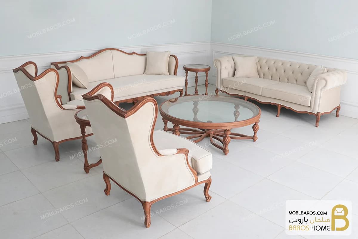 مبل کلاسیک و مبل راحتی ترکیبی کینگ و چستر کد ۲