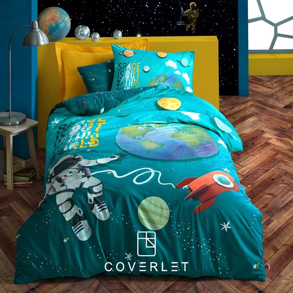 روتختی پسرانه فیروزه‌ای طرح فضانورد کاوری مدل Little Astronot