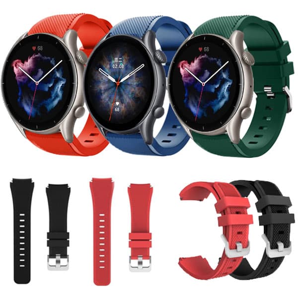 بند ساعت امیزفیت Amazfit GTR 3 Pro مدل سیلیکونی stripe