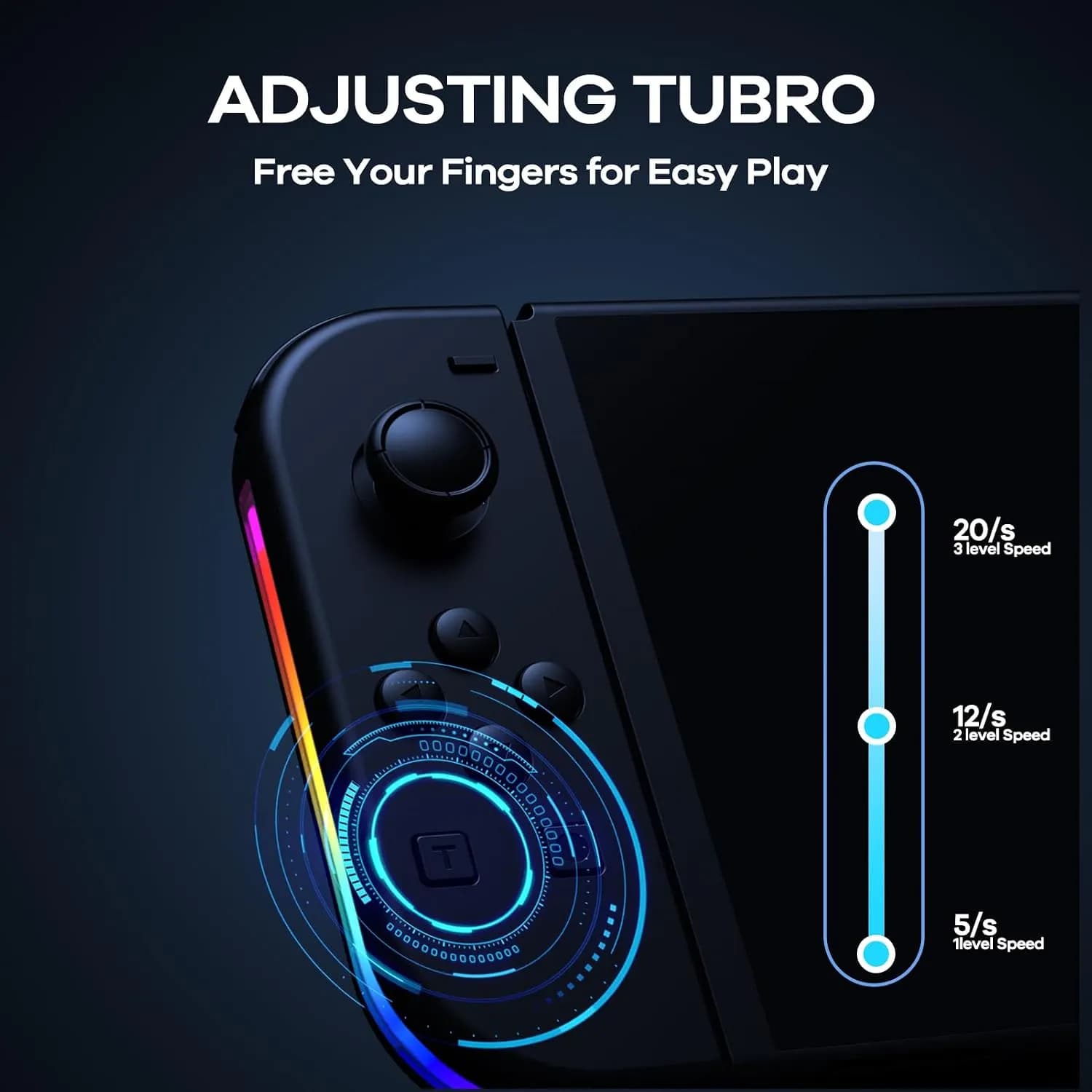 دسته بازی بی‌سیم Rotacess مناسب Nintendo Switch با نور RGB برند Rotacess مدل CGC-L/R — تصویر ۶