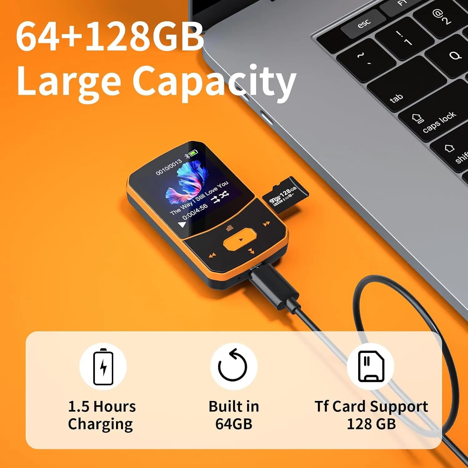 MP3 پلیر PINHUI با حافظه 64 گیگابایت و بلوتوث 5.3 برند PINHUI مدل X52 — تصویر ۵