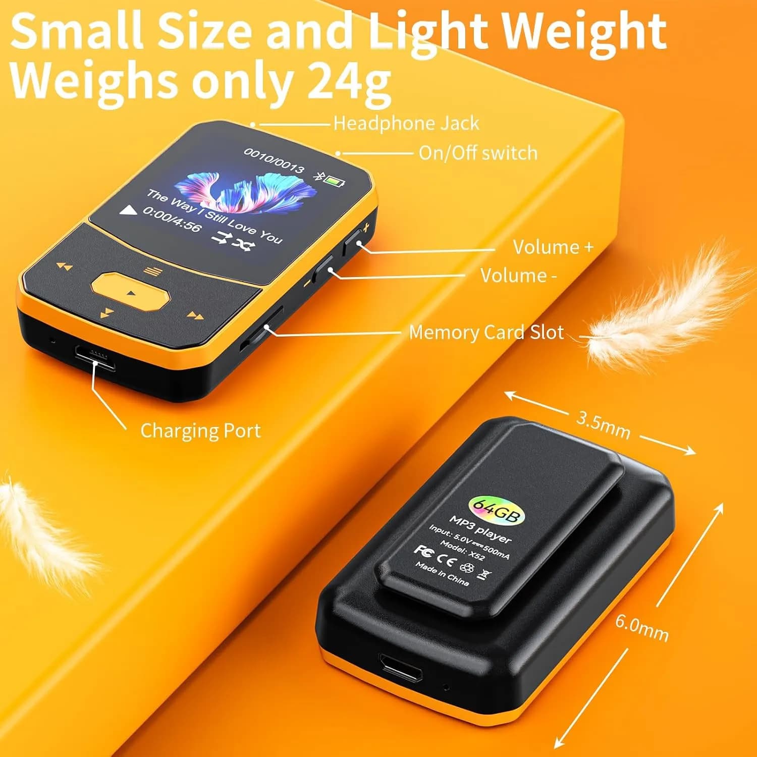 MP3 پلیر PINHUI با حافظه 64 گیگابایت و بلوتوث 5.3 برند PINHUI مدل X52 — تصویر ۷