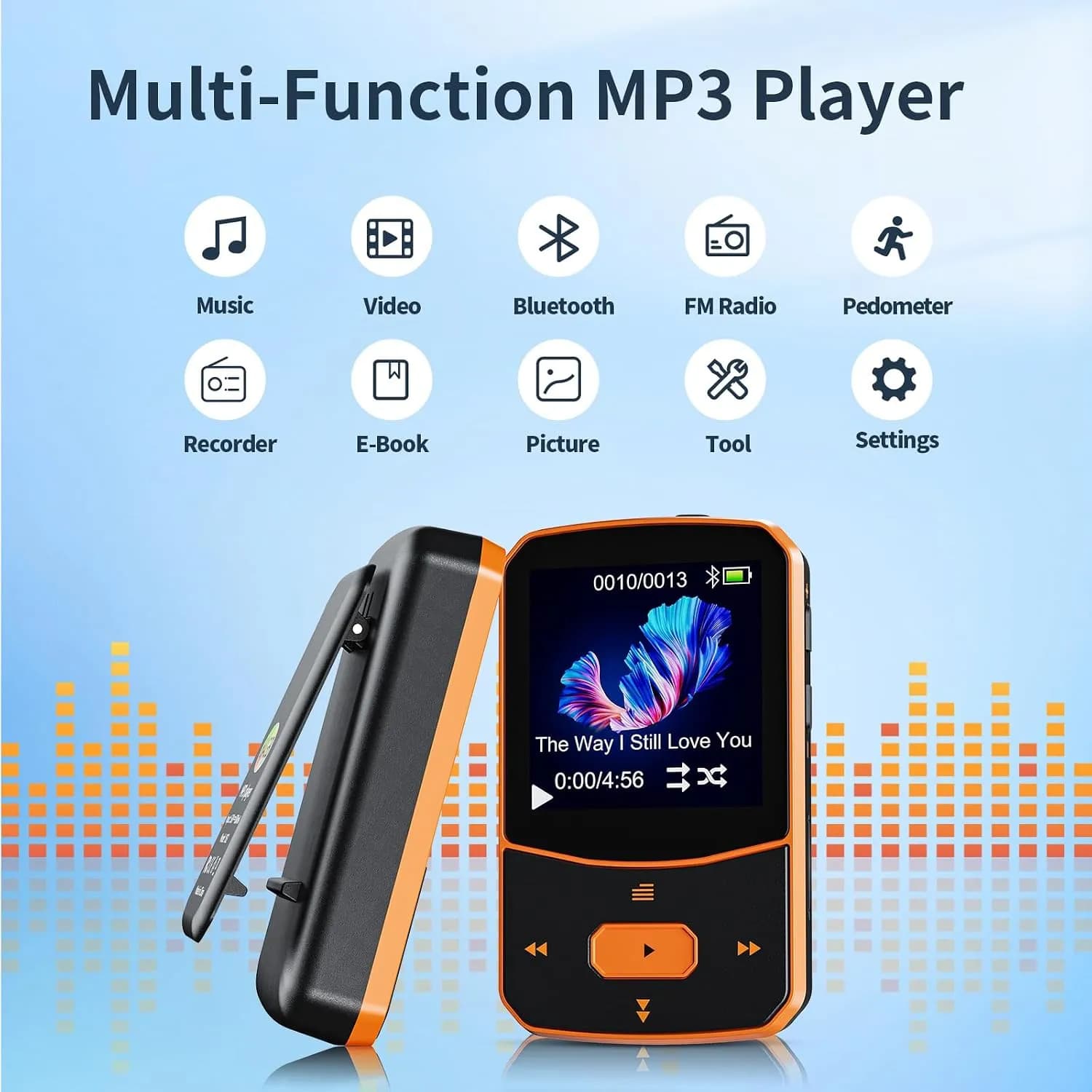MP3 پلیر PINHUI با حافظه 64 گیگابایت و بلوتوث 5.3 برند PINHUI مدل X52 — تصویر ۳