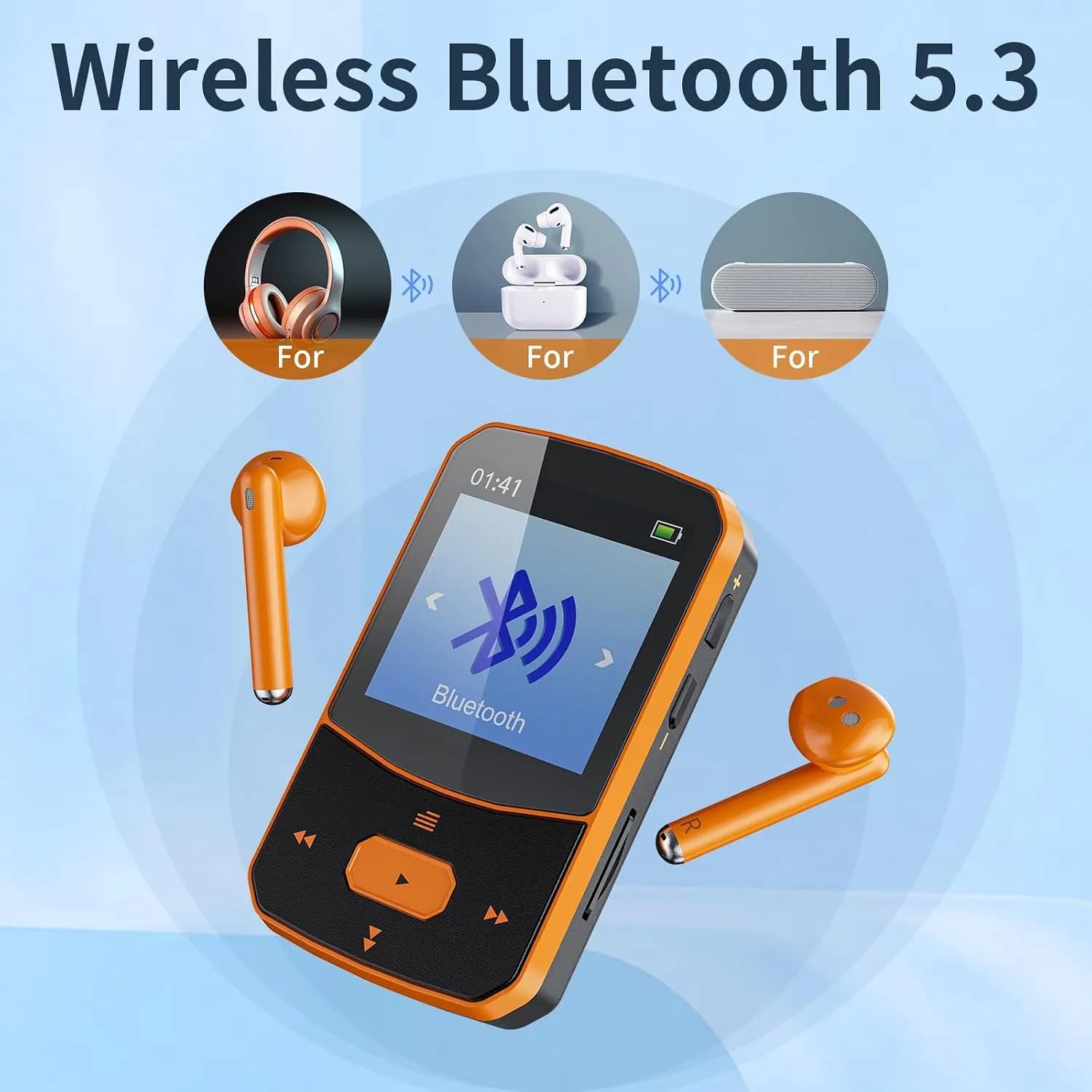 MP3 پلیر PINHUI با حافظه 64 گیگابایت و بلوتوث 5.3 برند PINHUI مدل X52 — تصویر ۶
