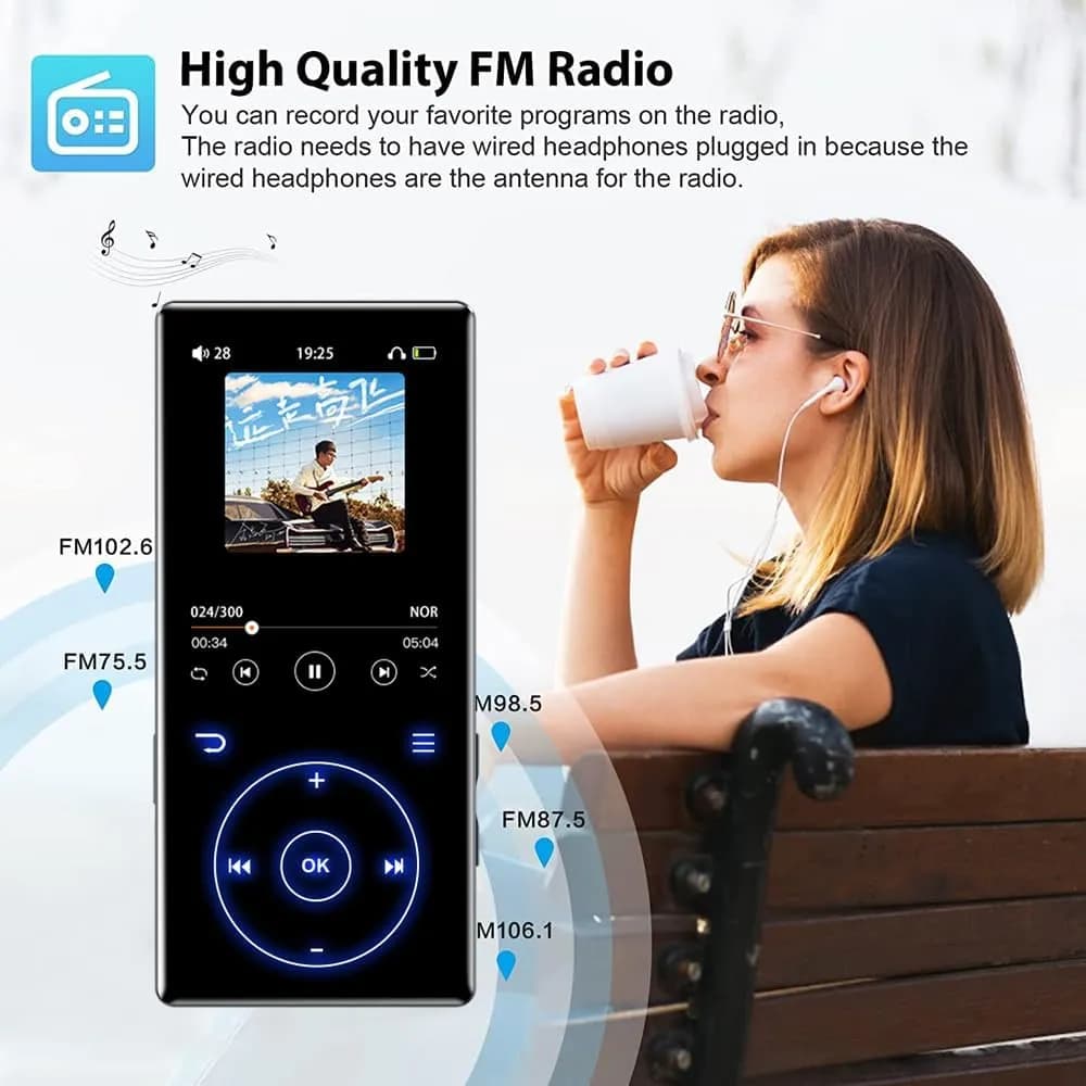 پخش‌کننده موسیقی MP3 برند EVISTR مدل 64GB با بلوتوث 5.0 و اسپیکر داخلی برند EVISTR مدل MB09 — تصویر ۴