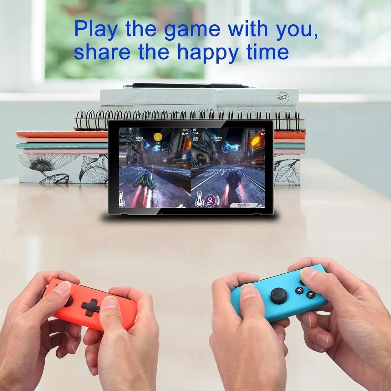 دسته بازی بی‌سیم AIMOS جایگزین Nintendo Switch مدل Joy-Con قرمز و آبی برند AIMOS مدل 8578S — تصویر ۶