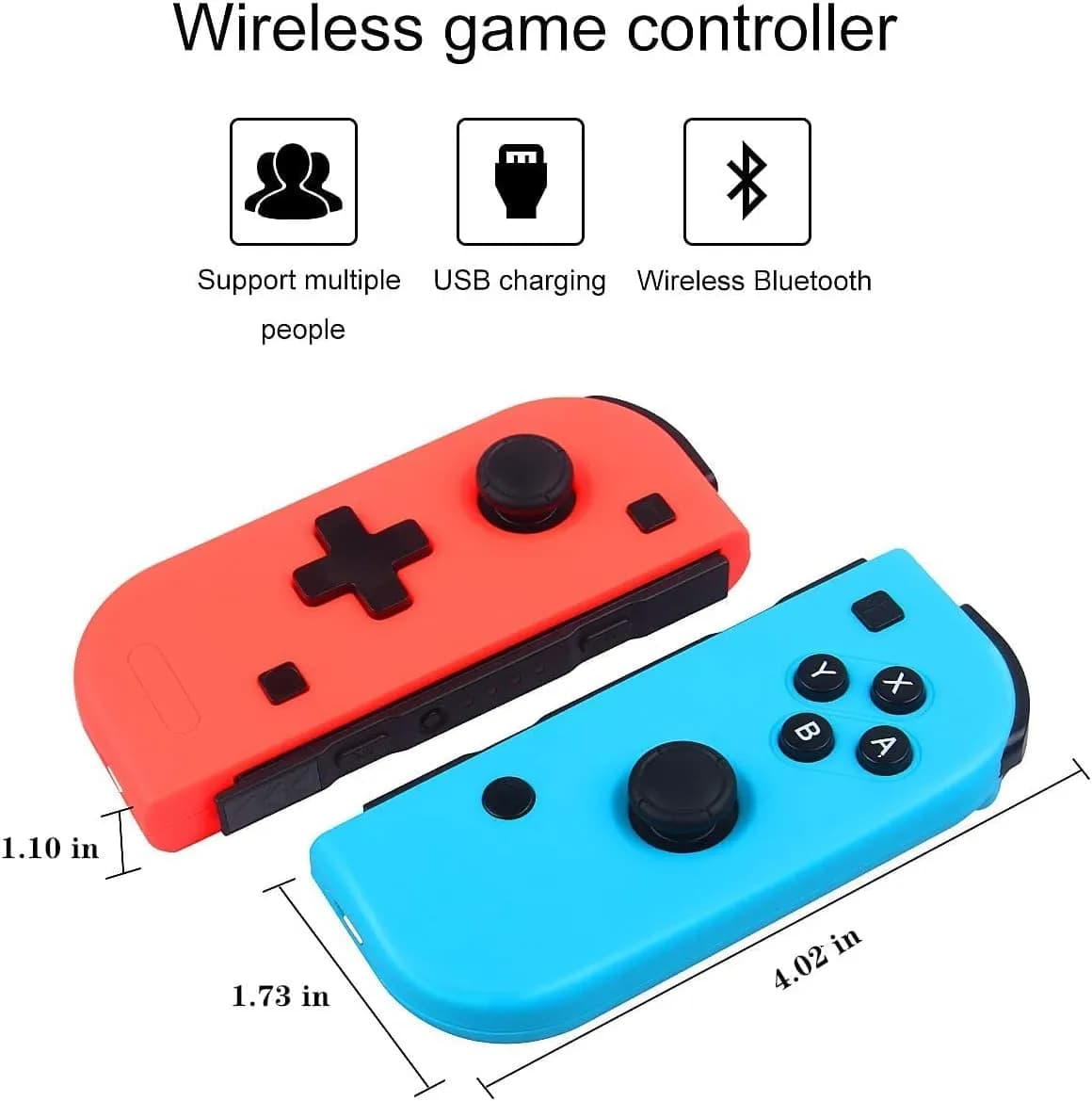 دسته بازی بی‌سیم AIMOS جایگزین Nintendo Switch مدل Joy-Con قرمز و آبی برند AIMOS مدل 8578S — تصویر ۴