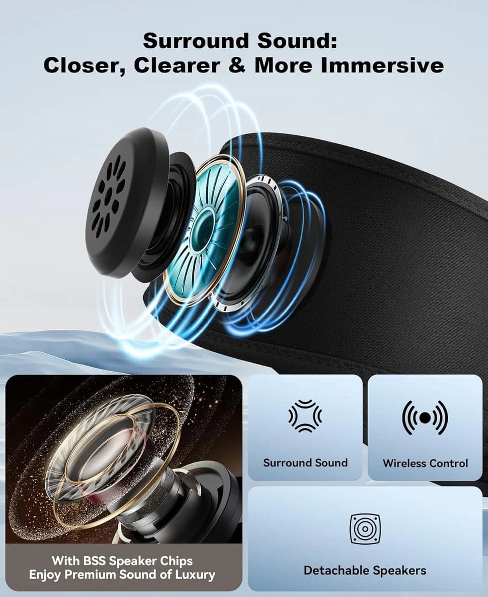 هدبند هدفون بلوتوثی MUSICOZY مخصوص خواب و ورزش برند MUSICOZY — تصویر ۶