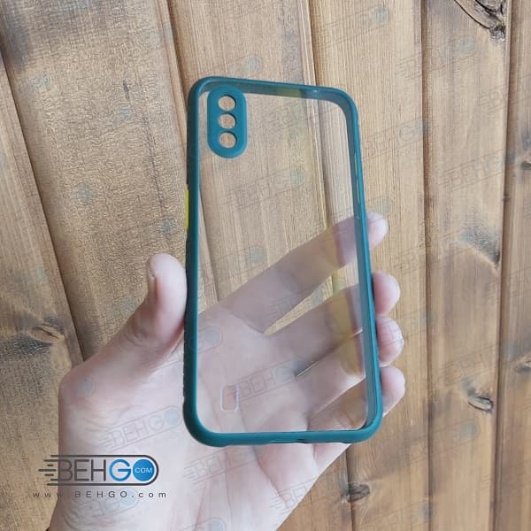 قاب گوشی a01 گارد مدل میکیلین دور رنگی پشت شفاف شیشه ای قاب گوشی سامسونگ a01 کاور Miqilin Case For Samsung Galaxy A01 — تصویر ۴