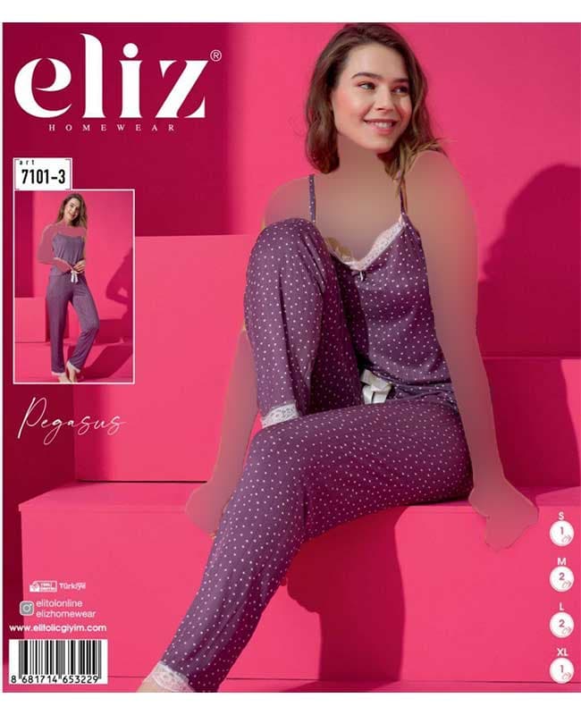 ست تاپ و شلوار راحتی زنانه ترک سایز نرمال 3-7101