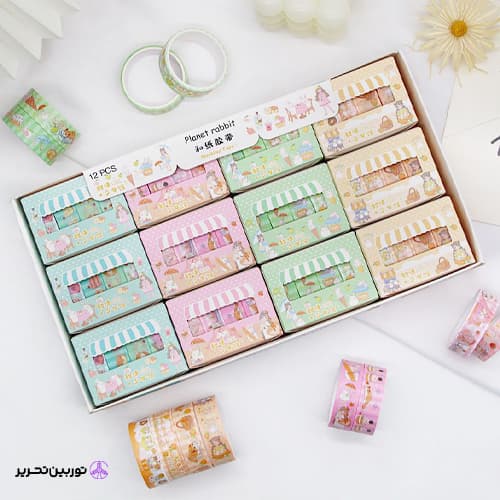 چسب واشی فانتزی 4عددی planet rabbit — تصویر ۲