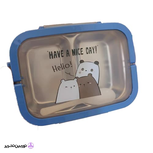 ظرف غذا استیل 2 خانه پاندا 2098