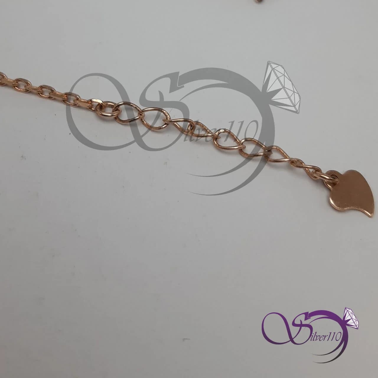 دستبند نقره زنانه حلقه ای رزگلدر کد 11301 — تصویر ۲