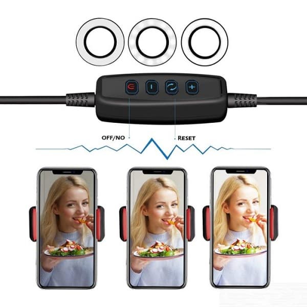 رینگ لایت چراغ مطالعه و پایه نگهدارنده موبایل مناسب گوشی مدل professional live stream — تصویر ۲