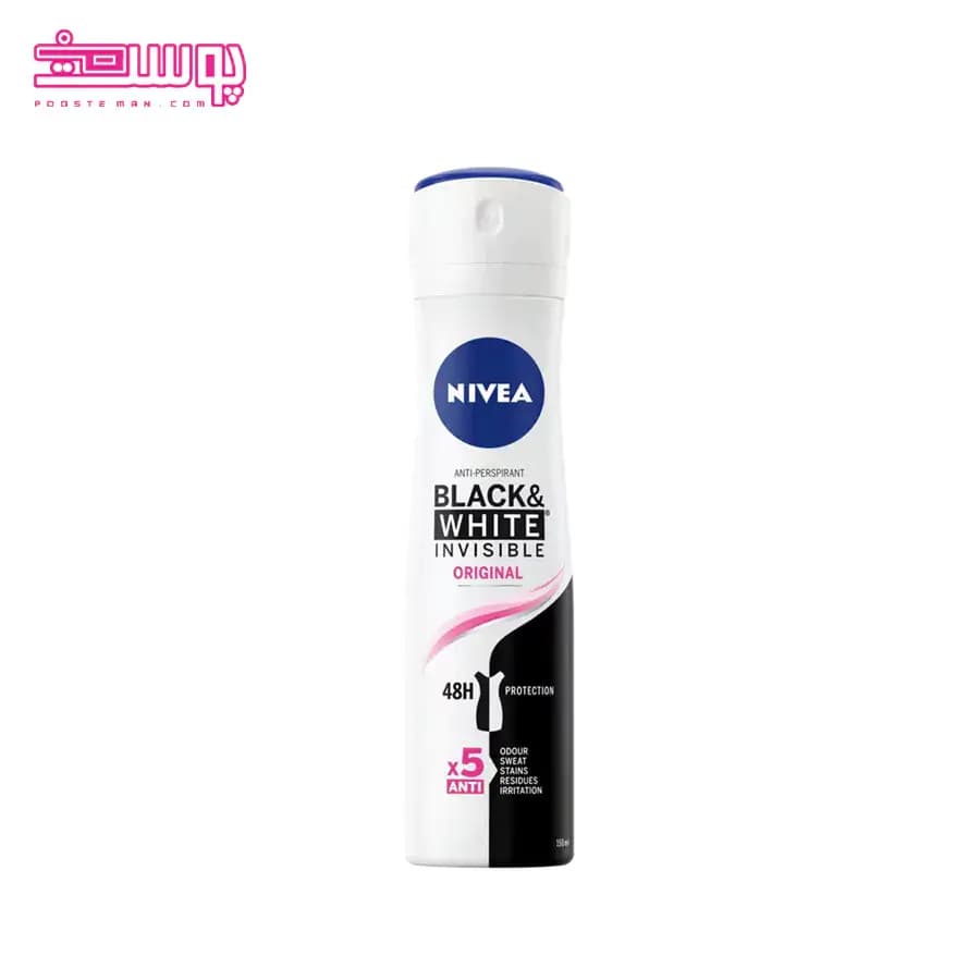 اسپری زنانه نیوآ مدل Black & White invisible Original حجم 150ml