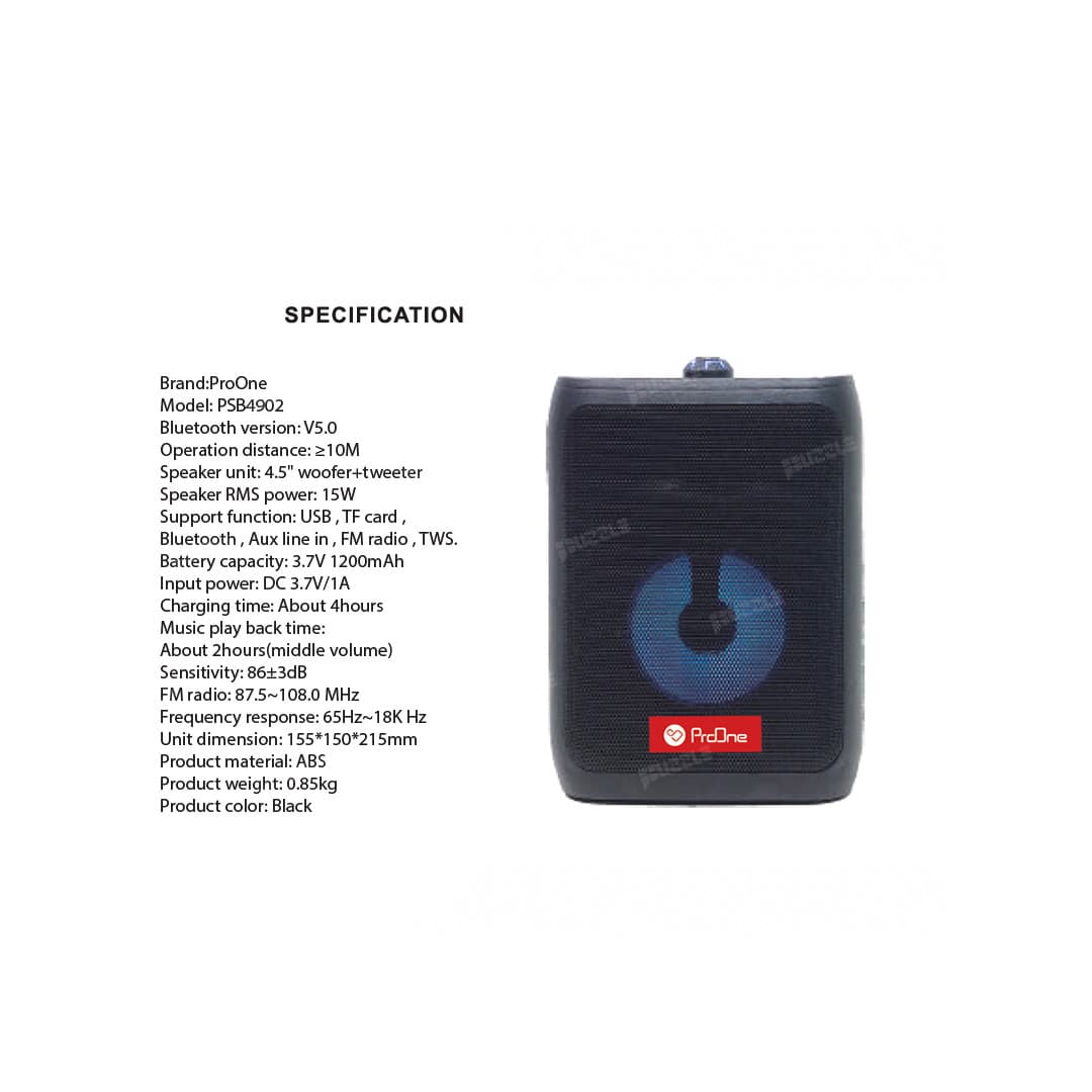 اسپیکر بلوتوثی قابل حمل پرووان مدل ProOne PSB4902 — تصویر ۳