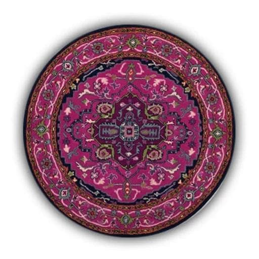 فرشینه | فرش چاپی برند حسن نیا چاپی گرد مخمل هازان تُرک ضد سُر کد D146 (پس کرایه) — تصویر ۲
