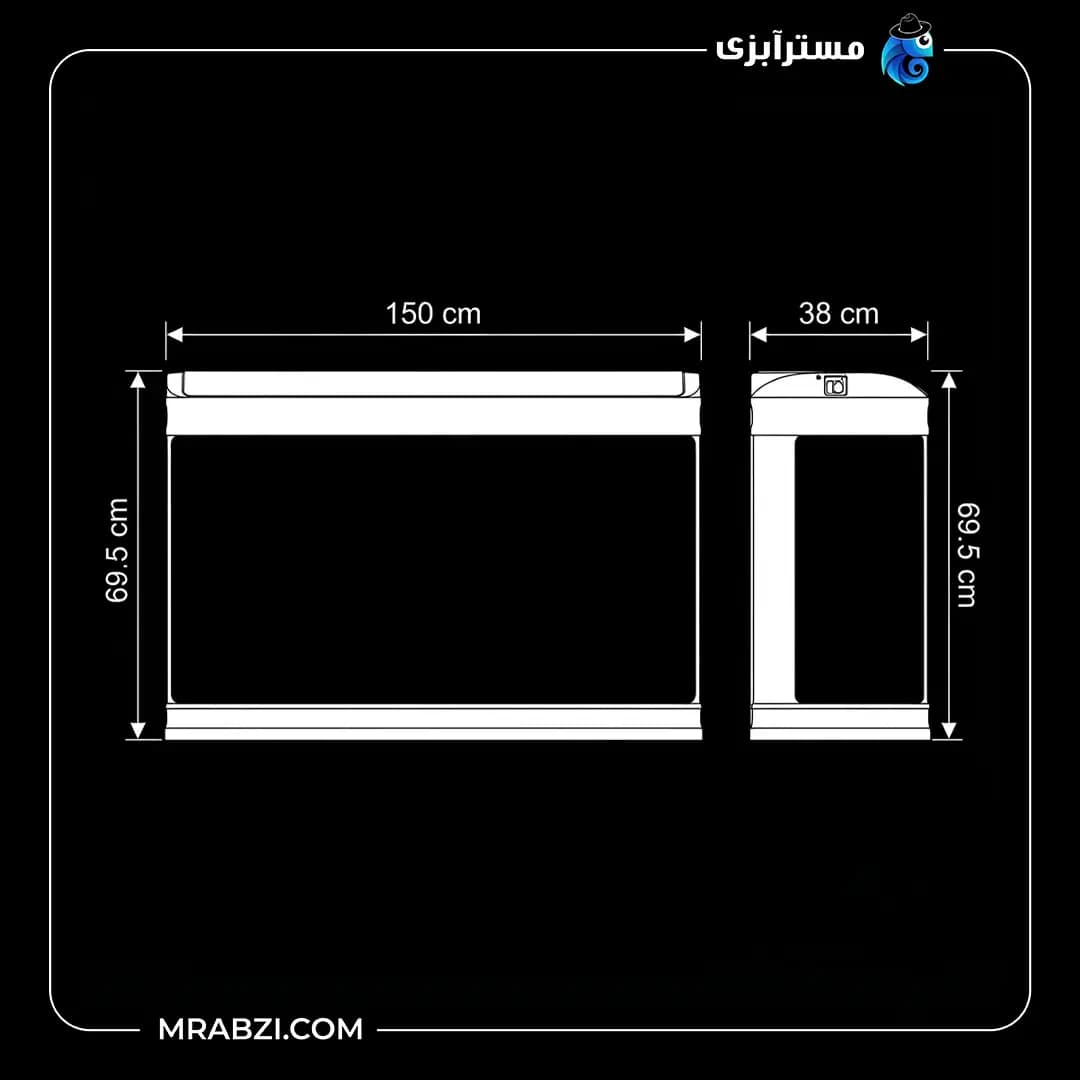 آکواریوم دلسا K1500 بدون پایه — تصویر ۲