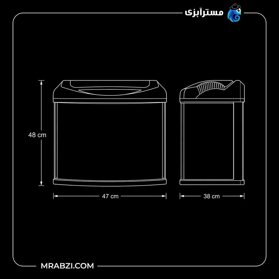 آکواریوم دلسا مدل L-470Bبدون پایه — تصویر ۲