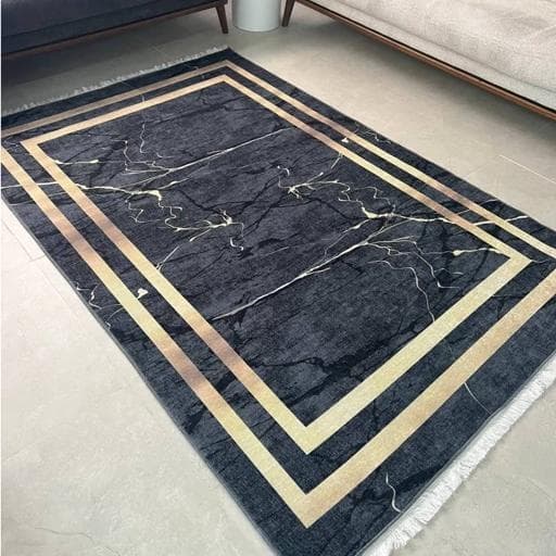 فرشینه | فرش چاپی برند حسن نیا کناره و راهرویی مخمل هازان تُرک h410 (پس کرایه)