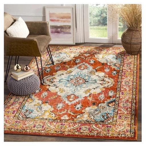 فرشینه | فرش چاپی برند حسن نیا چاپی طرح سنتی مخمل هازان تُرک کد M138 (پس کرایه)