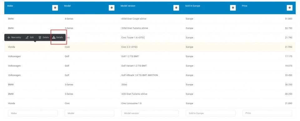 افزونه Master-Detail Tables for wpDataTables جزئیات جدول جدولساز وردپرس 2.0.1 — تصویر ۲