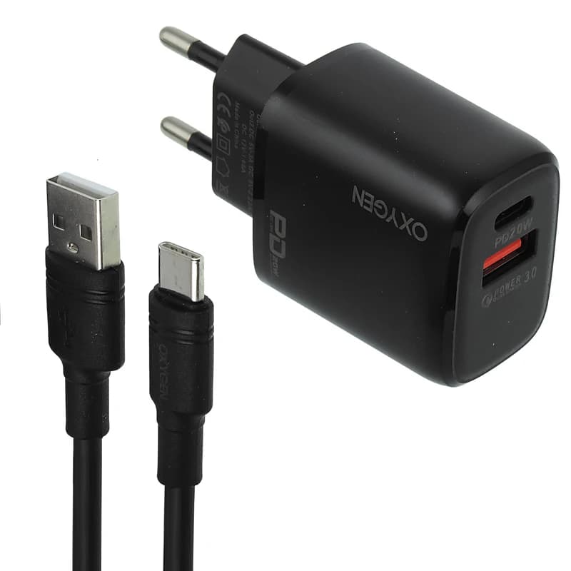 شارژر دیواری اکسیژن مدل CH1 به‌ همراه کابل تبدیل USB-C — تصویر ۳