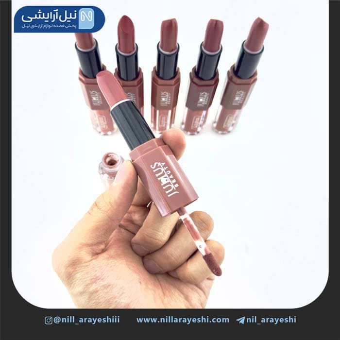 رژ لب مایع و جامد دو طرفه ژولیوس بیوتی کد Jl6666 — تصویر ۲