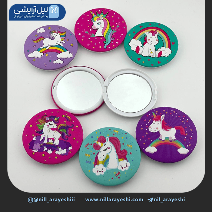 آیینه جیبی گرد دو طرفه فانتزی — تصویر ۷