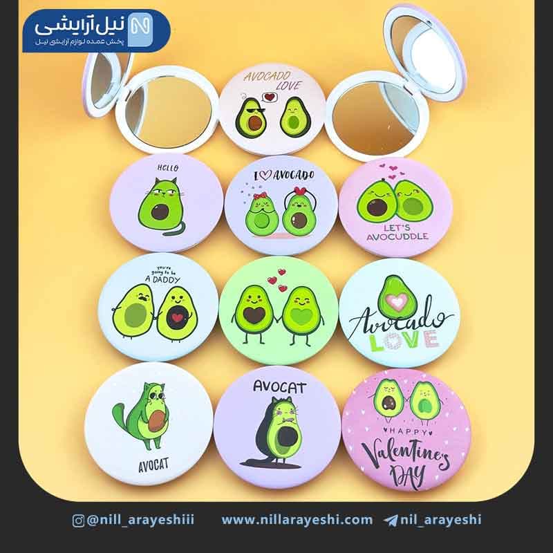 آیینه جیبی گرد دو طرفه فانتزی — تصویر ۳