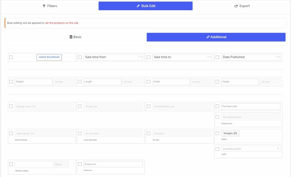 افزونه BEAR WooCommerce Bulk Editor ویرایش گروهی محصولات ووکامرس 2.1.4.3 — تصویر ۴