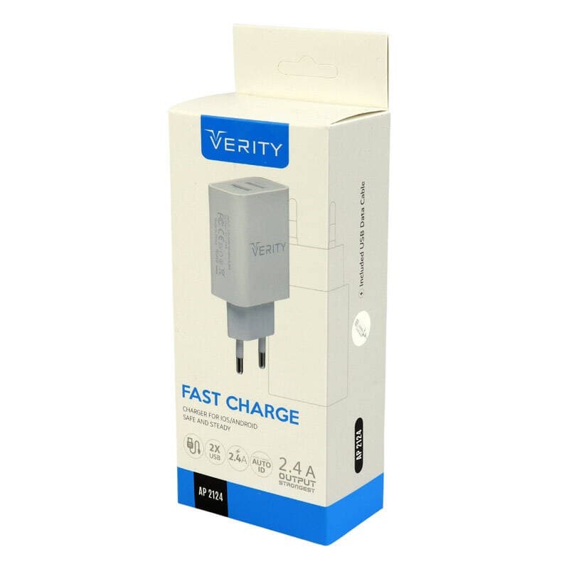 آداپتور شارژر 1پورت با کابل type-c فست Verity AP2118 18w — تصویر ۴