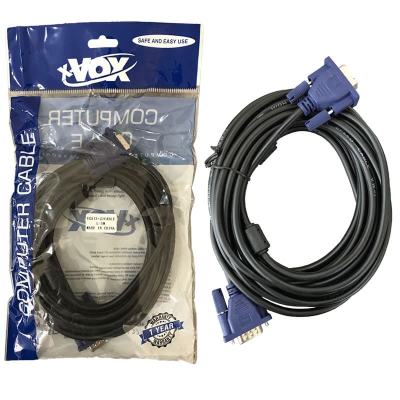 کابل VGA 5 متری نویزگیر دار ضخیم 2+3 VOX — تصویر ۲