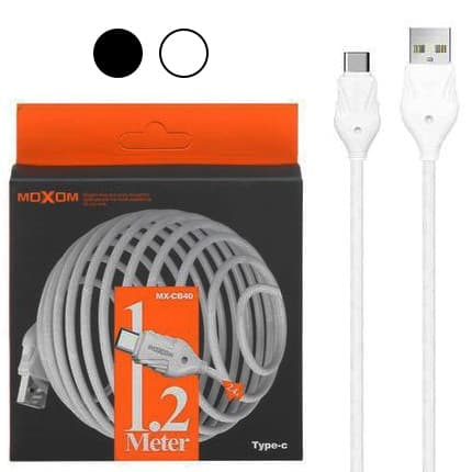 کابل شارژ و دیتا Type c 1.2متری 2.4A Moxom MX-CB40 — تصویر ۲
