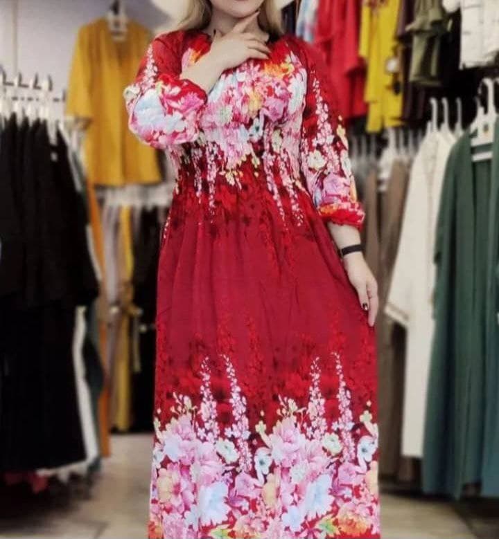 پیراهن حاشیه دار نخی باران/کد6520 — تصویر ۴