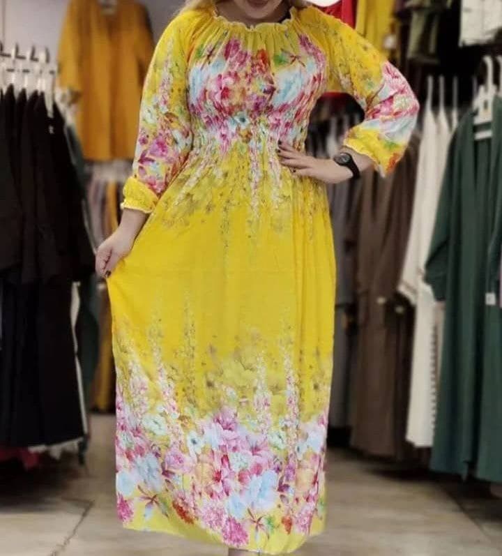 پیراهن حاشیه دار نخی باران/کد6520 — تصویر ۳