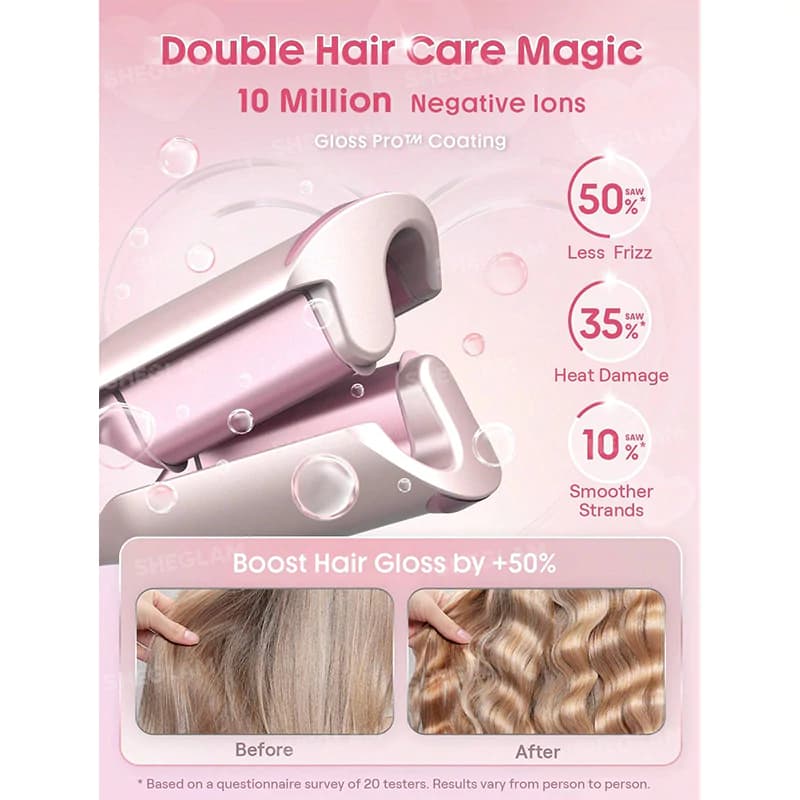 دستگاه فر ساحلی شیگلم BEACH BABE سایز 19 میل رنگ BABY PINK — تصویر ۴