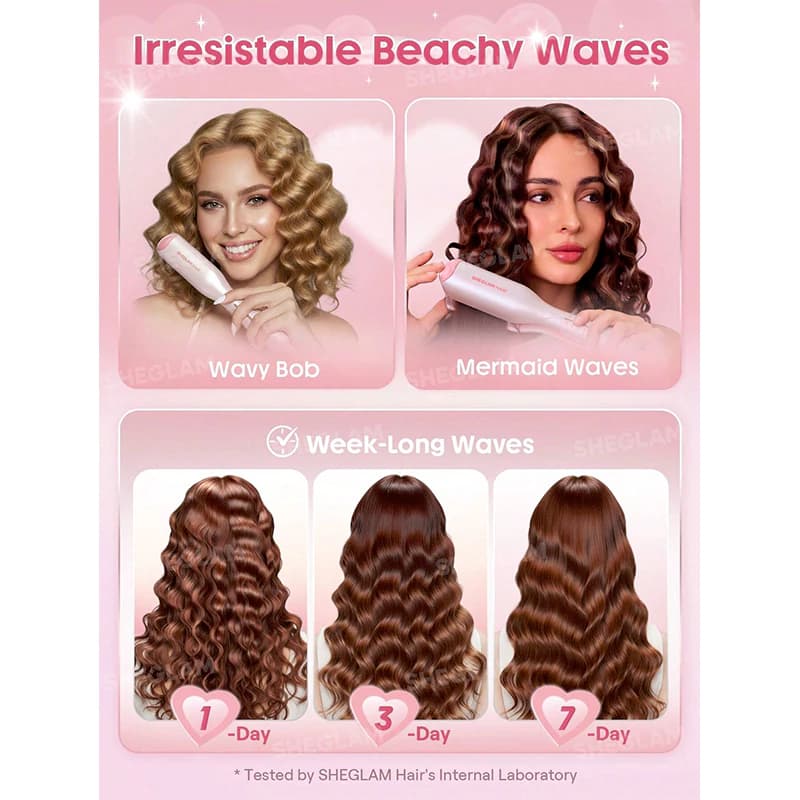 دستگاه فر ساحلی شیگلم BEACH BABE سایز 19 میل رنگ BABY PINK — تصویر ۶