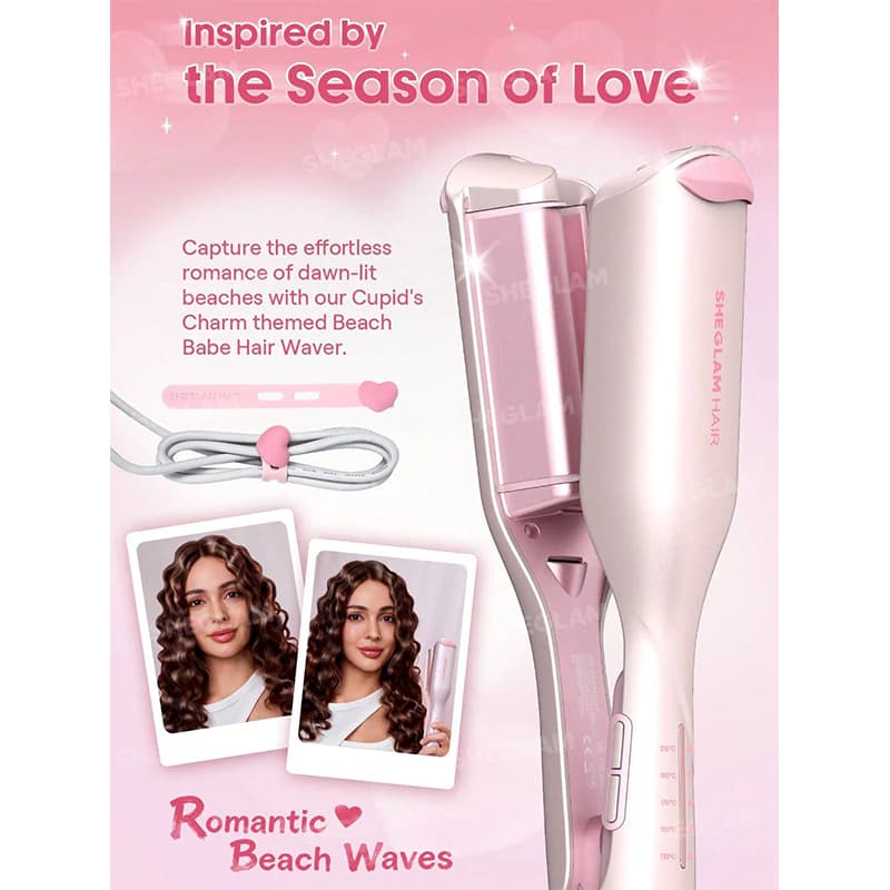 دستگاه فر ساحلی شیگلم BEACH BABE سایز 19 میل رنگ BABY PINK — تصویر ۸