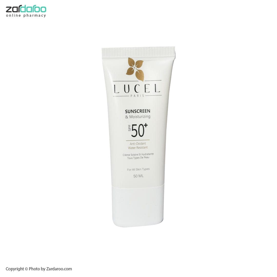 کرم ضد آفتاب فاقد رنگ SPF 50 مناسب انواع پوست لوسل Lucel — تصویر ۲
